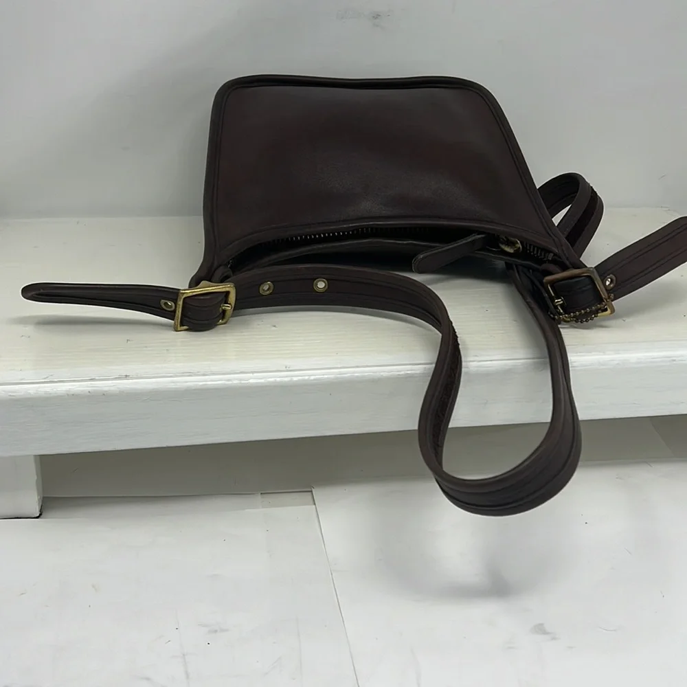 Coach Dark Brown Leather Hobo Bag with Gold Hardware - Picture 5 of 15